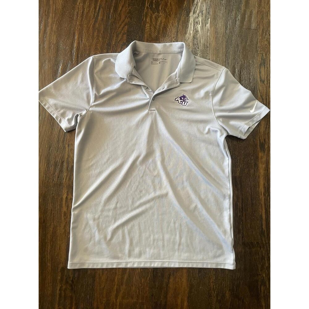 Abilene Christian Wildcats Polo Shirt Men Purple Nike DriFit Performance ACU -M